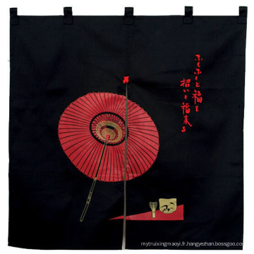 Pare-soleil personnalisé sur mesure en caoutchouc noir imprimé Tc rideau de porte japonais Noren